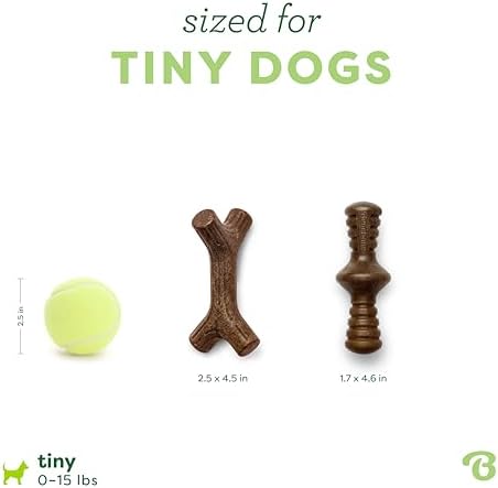 Benebone 2-Pack Maplestick/Zaggler Durable Dog Chew Toys, Dog Bones, Tiny