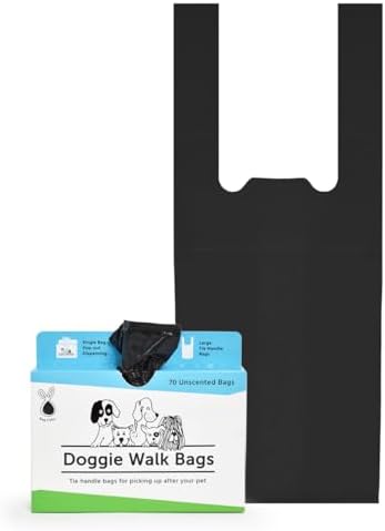 Tie Handle Dog Waste Bags, Black Unscented, 70