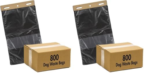 Zero Waste USA® 800 Dog Waste Station Bags – ONEpul® Header Refill Bags – Dispense 1 Bag at a Time with Pull-Strap – Fits Most Dog Waste Hanging Bag Stations (8 Headers of 100 Bags) (Pack of 2)
