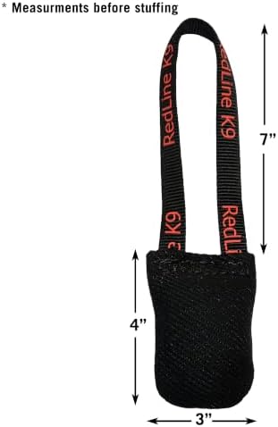 REDLINE K-9 Black French Linen 3" x 4" 1 Handle Pocket tug Toy Bundle of 2 Dog Tug Toy