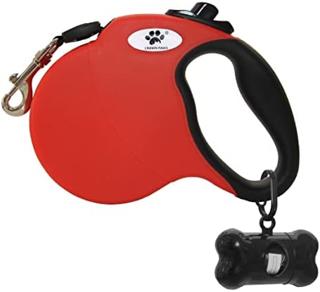 13 ft Retractable Dog Leash for Large Dogs up to 26 lbs,Tangle-Free Nylon Tape,Red S