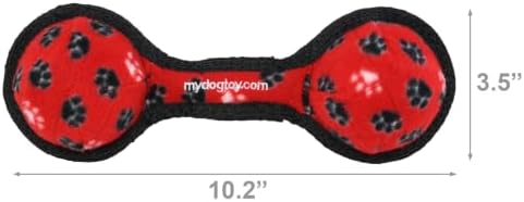 TUFFY® : 2 Pack 2 Ball Tug Dog Toy: Ultra Durable Plush Toy with Multiple Layers & Reinforced Seams, Washable and Floats, Original Construction