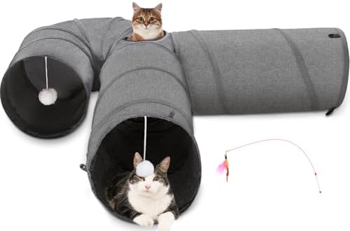 Ownpets 12" Large Cat Tunnel 3-Way U-Shape Oxford Fabric for Large Cat