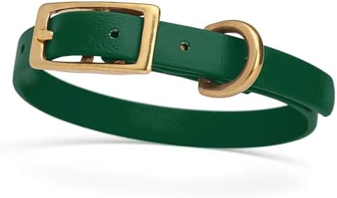 Viper Biothane Heavy Duty Waterproof Dog Collar Strong Coated Nylon Webbing w/Solid Brass Hardware Odor-Proof Easy to Clean High Performance Fits Small Medium or Large Dogs, Hunter Green