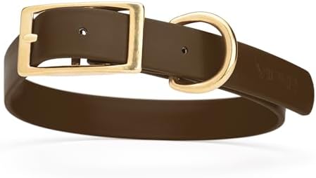Viper Biothane Heavy Duty Waterproof Dog Collar Strong Coated Nylon Webbing w/Solid Brass Hardware Odor-Proof Easy to Clean High Performance Fits Small Medium or Large Dogs, Dark Chocolate Brown