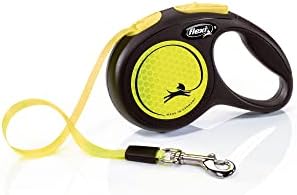 Flexi New Neon Tape Yellow Extra Small 3m Retractable Dog Leash/Lead for Dogs up to 12kgs/26lbs