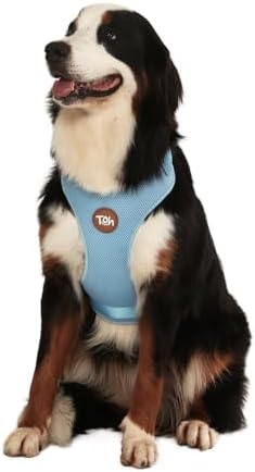 TOH Dog Mesh Harness Durable Stylish Design Puppy Harness with Adjustable Straps, Easy to Use Dog Harness Soft Perfect for Pets Training Outdoor Walking (Lilac, Large)