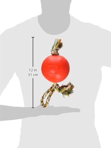 Jolly Pets Romp-N-Roll Rope & Ball Dog Toy, 4.5 in Small, Orange