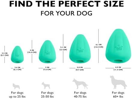 Chew King by Mammoth Premium Treat Dispensing Dog Toy, Durable Natural Rubber Chew Toy, Safety Air Vent, Interactive Enrichment Toy for Aggressive Chewers, XXL - Teal