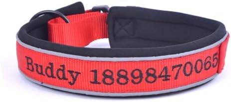 Muka Personalized Dog Collar, Reflective Embroidered Nylon Collars