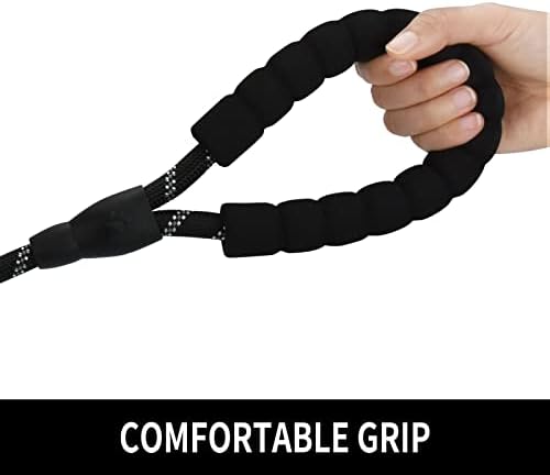5/6 FT Strong Pet Dog Leash with Soft Padded Handle,Highly Reflective Rope for Night Walking,360-Degree Rotating Metal Buckle Without Tangles,Suitable for Small,Medium and Large Dogs.(6ft)