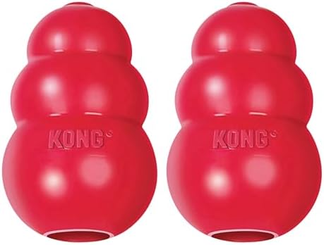 KONG Classic Stuffable Dog Toy, Natural Rubber, for Small Dogs (Pack of 2)