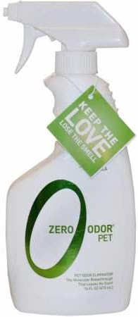Zero Odor Pet Odor Eliminator Spray for Dog & Cat Urine, Carpet Deodorizer | Enzyme free, Urine Smell Eliminator for Pet Beds, Litter Areas & Furniture, 16 FL OZ