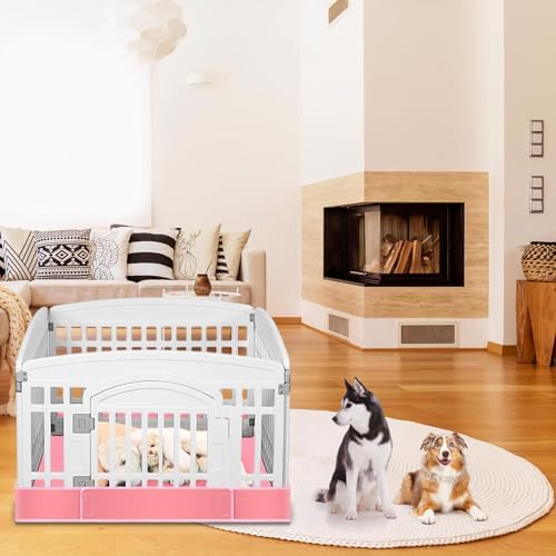 Marsui Dog Playpen Bottom Pad, Pink, Solid Color