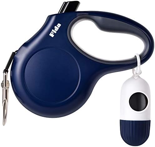 Fida Retractable Dog Leash with Dispenser and Poop Bags,16 ft, Navy Blue