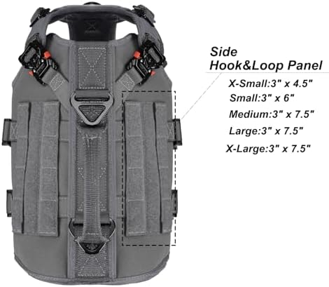 ICEFANG No Pull Tactical Dog Harness for Small Dogs,Adjustable Dog Vest