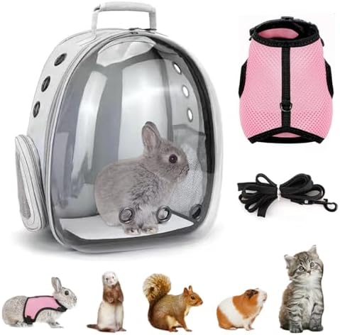 Rabbit Carrier Small Pet Carrier with Bunny Harness and Leash