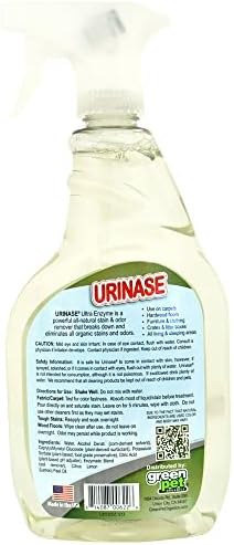 Ultra Enzyme Formula Stain & Odor Remover Spray, Carpets & Rugs, Hardwood, Furniture, Crates & Litter Boxed, Non-Toxic, Urine Destroyer, 22 oz