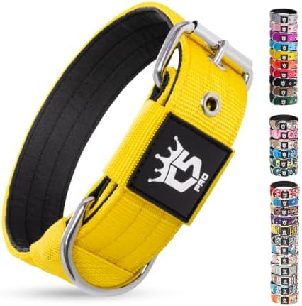 TSPRO Heavy Duty Thick Dog Collar with Metal Buckle for Large Dogs
