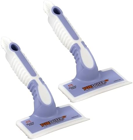 FurDozer Pet Hair Remover & Auto Detailing Tools - Cat & Dog Hair Remover for Carpets, Car Interiors, Couches, Bedding, & Pet Furniture (Purple, (2 Pack) - X6)