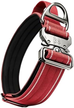 Adjustable Reflective Tactical Dog Collar for Large Dogs