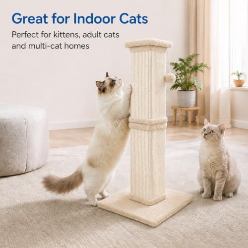 Cat Scratching Post for Indoor Cats, Sisal Cat Scratcherl, 32 Inch