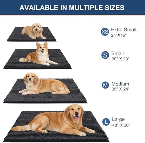 OLANLY Dog Door Mat for Muddy Paws 59x24, Extra Absorbent Chenille Mud Mat