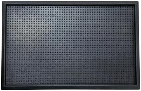 Ottomanson Indoor/Outdoor Boot Tray Non-Slip Doormat Modern Entryway Mat for Entryway Patio Backyard Garage, 18" x 28", Black
