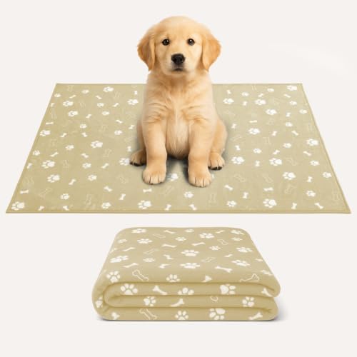 Muddy Mat® Washable Pee Pads for Dogs, Super Absorbent Reusable Puppy Pads–100% Waterproof Pee & Potty Training Pads for Pets, Non-Slip Dog Pads for Crates, Playpens and Floors - 2 Pack, Beige 24"x36"