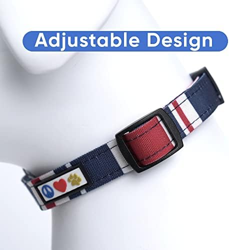 Pawtitas Personalized Dog Collar Medium Dog Collar Embroider Name Phone Number Puppy Collar Adjustable Customized Collar for Medium Dogs Breeds Multicolor Dog Collar