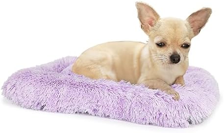 nononfish Dog Crate Bed for Small Dogs Washable Orthopedic Flat for Inside Crate Cages Kennel House Sofa Plush Comfy Sleeping Gradient Purple 22 in