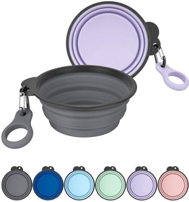 Aonkey 2 Pack 37oz/4.6 Cup Collapsible Dog Bowls with Bottle Carrier