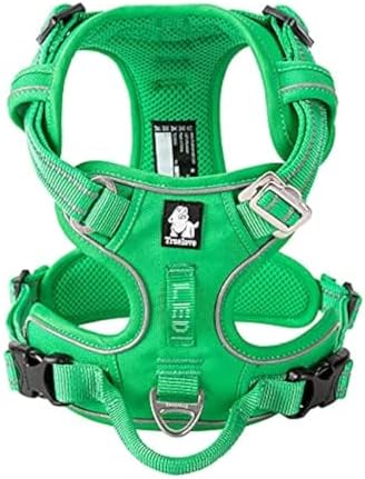 WINHYEPET True Love No Pull Dog Harness Extra Reflective Pet Harness for Small Medium Large Dogs Adjustbale for Running Walking Padded Soft Mesh Vest Easy Control TLH56512(Grass Green,S)
