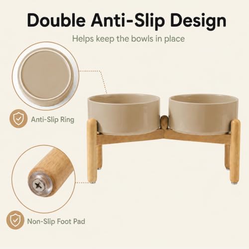 Havniva Ceramic Dog Bowls Elevated, Raised Dog Food Bowl for Small Dogs