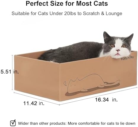 FUKUMARU 5 PCS Cat Scratching Boards, 11.4 Inch Ex-Large Cat Scratcher Box