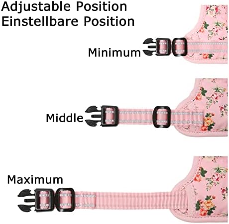HEELE Dog Harness Harness for Small Dogs No Pull Dog Vest Harness for Small Dog with Soft Padded Handle Reflective for Outdoor Training, Flower-Pink, XS