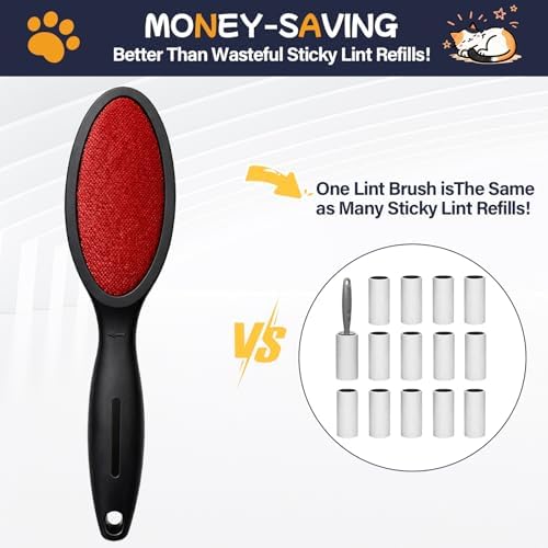 Magic Lint Remover Brush for Pet Hair, Reusable 2-Sided, 1 Pack