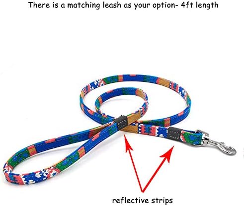 Customized Nylon Dog Collar, Personalized Dog Collar Engraved with Name and Phone Number,Adjustable ID Dog Collar with Quick-Release Buckle-(Indian-Blue,L)