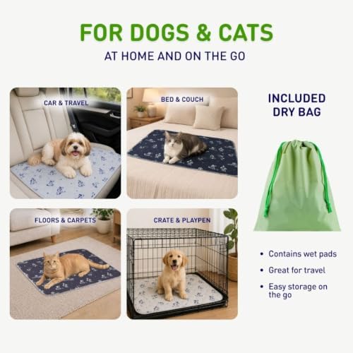 INSPECTOR TAIL Washable Pee Pads for Dogs, Large Reusable Puppy Pad