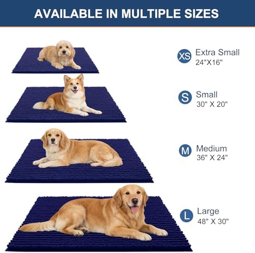 OLANLY Dog Door Mat for Muddy Paws 70x46, Extra Absorbent Chenille Mud Mat