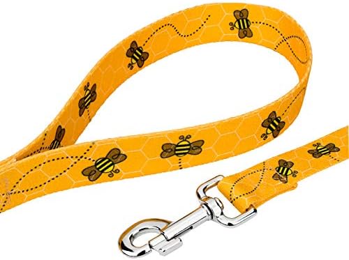 Country Brook Petz - Busy Bee Everyday Dog Leash - Summer Breeze Collection Featuring Sunny Designs (6 Foot, 5/8 Inch Wide)