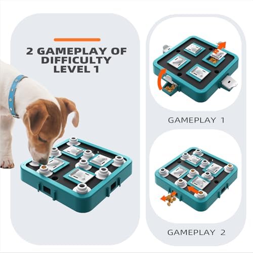 Dog Puzzle Toy Mental Stimulation - Level 3 in 1 Dogs Food Feeder Puzzle, Dog Treat Puzzle Feeder (Advanced-Mars Green Board)