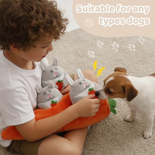 IFOYO Hide and Seek Dog Puzzle Toys, Plush Interactive Puppy Toys for Small, Medium Dogs, Easter Puppy Essentials