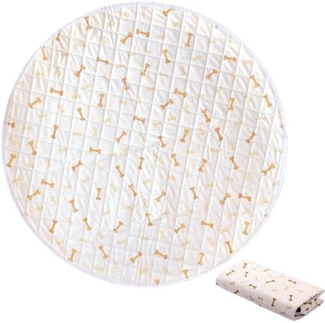 Meow&Woof Reusable Puppy Pads - Washable Pee Pads for Dogs 100% Waterproof Round Playpen Mat, Super Absorbent and Durable Reusable Pee Pads for Dogs 48 Inch 1 Pack