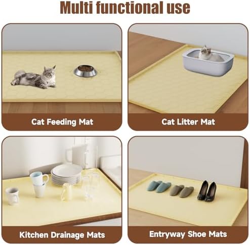 Cat Mat for Litter Box, 40" X 28" Large Silicone Cat Litter Trapping Mat