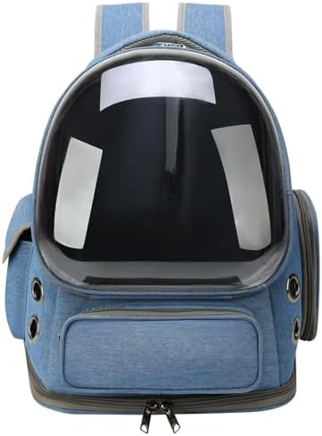 Cat Backpack Carrier for Cats and Small Dogs, Breathable Cat Bubble Backpack, Airline Approved Pet Travel Carrier for Hiking Camping Outdoor(Blue)