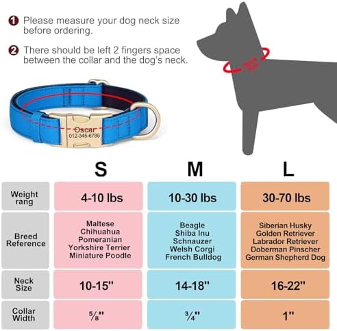 PET ARTIST Colorful Personalized Dog Collars, Breathable Soft, Pink,L