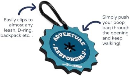 Lucy & Co. x Parks Project Adventure Responsibly Poop Clip, Hands Free Dog Leash Waste Bag Holder Accessory