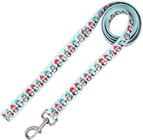 Country Brook Petz - Penguin Pals Everyday Dog Leash - Christmas Collection Featuring Festive Designs (4 Foot, 1/2 Inch Wide)
