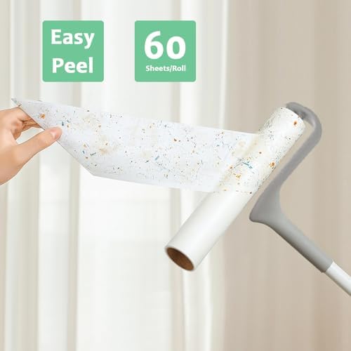 Mega Lint Roller Refills 10 inch Sticky Roller Refills for Evercare Smart Design Layers Leo Cleaning Floor Roller for Removing Pet Hair, 6 Pack Total 360 Sheets